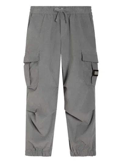 Dolce & Gabbana Kids' Drawstring Cargo Pants In Gray