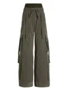 Dolce & Gabbana Green Cargo Pants With Elasticated Double Waist In Cotton Blend Woman In Green