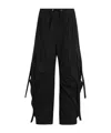 Dolce & Gabbana Wide Leg Cargo Trousers Pleated And Strap In Black