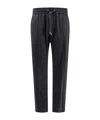 Dolce & Gabbana Virgin Wool Trouser With Drawstring In Black