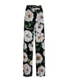Dolce & Gabbana Gardenia Print Stretch Silk Charmeuse Pajama Pants In Gardenia F.nero