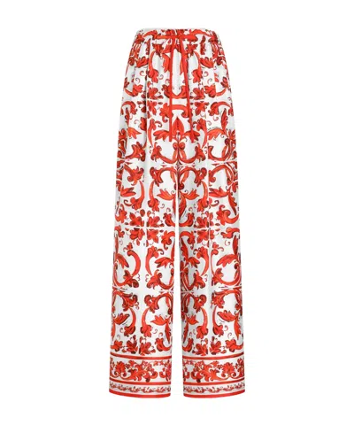 Dolce & Gabbana Drawstring Casual Pants In Pattern