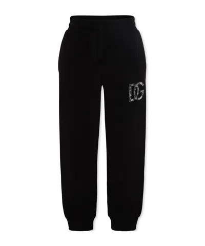 Dolce & Gabbana Drawstring Elastic Waist Sweatpants In Black