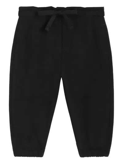 Dolce & Gabbana Babies' Drawstring Graphic Leggings In Black