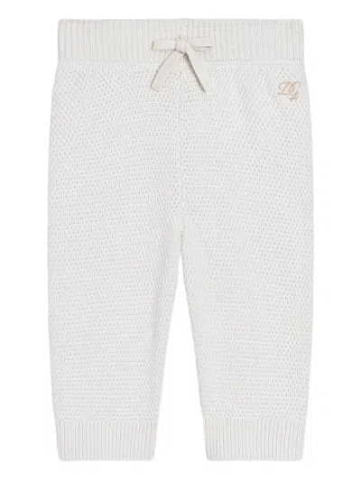Dolce & Gabbana Babies' Drawstring Knitted Trousers In Neutral