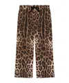 Dolce & Gabbana Drawstring Leopard-pattern Trousers In Brown
