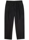 Dolce & Gabbana Drawstring Linen Trousers In Black