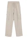 Dolce & Gabbana Drawstring Linen Trousers In Neutrals