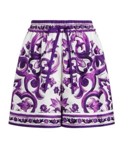 Dolce & Gabbana Drawstring Shorts In Purple