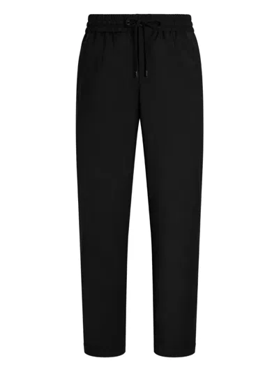 Dolce & Gabbana Drawstring Straight-leg Trousers In Black