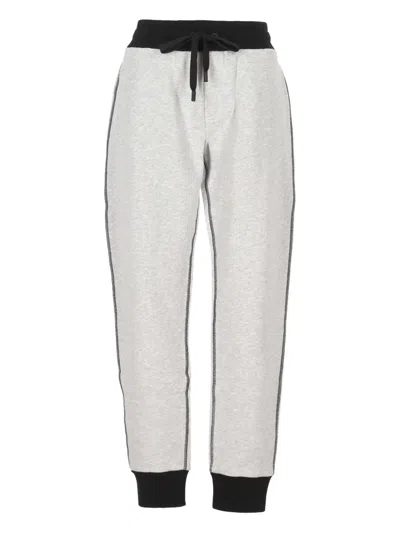 Dolce & Gabbana Drawstring Trim Track Pants In White