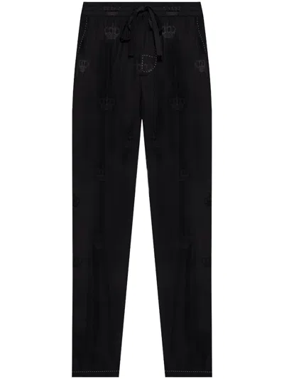 Dolce & Gabbana Drawstring Trousers In Black