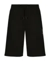 Dolce & Gabbana Drawstring-waist Cotton-blend Track Shorts In Black