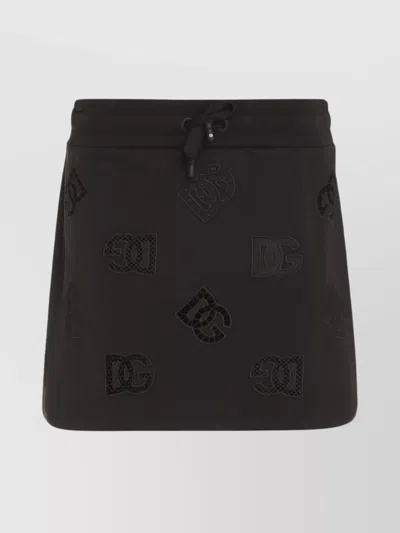 Dolce & Gabbana Drawstring Waist Mini Skirt Featuring Pockets In Multi
