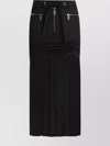 Dolce & Gabbana Black Skirt With Pleated Design And Drawstring Waist In Silk Blend Stretch Woman In Black