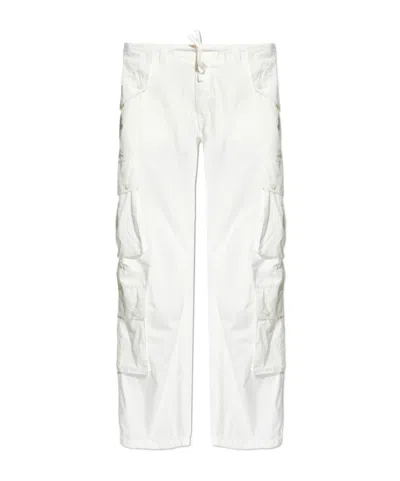 Dolce & Gabbana Drawstring-waist Poplin Cargo Pants In White
