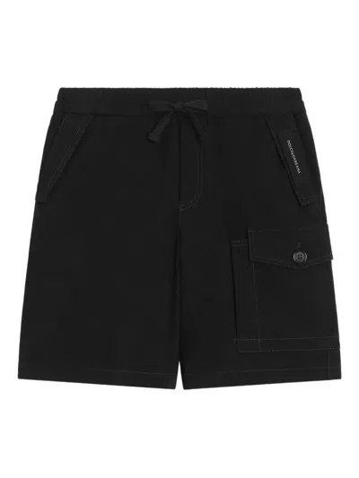 Dolce & Gabbana Drawstring-waist Shorts In Black