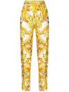 Dolce & Gabbana Silk Twill Pants In Yellow