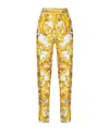 Dolce & Gabbana Silk Twill Pants In Yellow