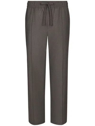 DOLCE & GABBANA DRAWSTRING-WAIST WOOL TROUSERS