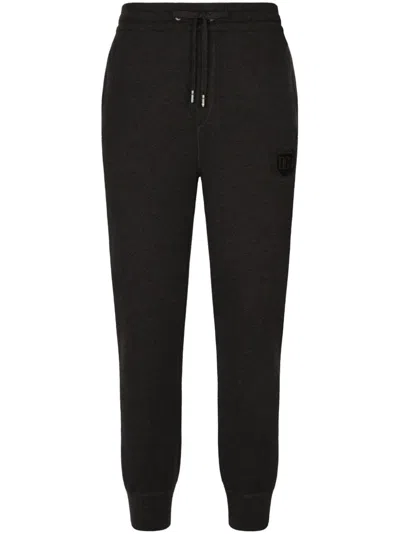 DOLCE & GABBANA DRAWSTRING WOOL-SILK TRACK PANTS