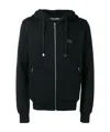 Dolce & Gabbana Drawstring Zip Hoodie In Black