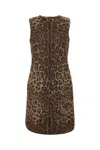 Dolce & Gabbana Jacquard Leopard Wool Midi Dress