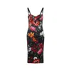 Dolce & Gabbana Anemone Floral Satin Bustier Dress In Multi