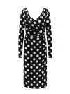 Dolce & Gabbana Satin Midi Dress With Polka-dot Print:
