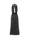 Dolce & Gabbana Polka-dot Plisse Midi Halter Dress