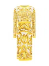 Dolce & Gabbana Majolica Silk-blend Charmeuse Midi Dress