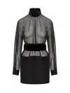 Dolce & Gabbana Black Stretch Silk Blend Minidress In Black