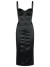 Dolce & Gabbana Jersey Midi Dress With Corset-style Bra Top In Black