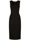 Dolce & Gabbana Sleeveless Scoop Neck Jersey Midi Dress In Black