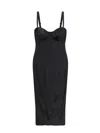 Dolce & Gabbana Satin Dress With Bustier Detail In Black