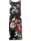 Dolce & Gabbana Dolce&gabbana Black Dress With Floral Print In Black  