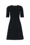 Dolce & Gabbana Brocade Dress With Fitted Waist And Textured Fabric In Black