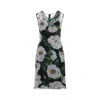 Dolce & Gabbana Black Pencil Dress With Floral Print In Animal Print