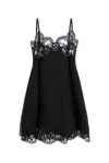 Dolce & Gabbana Black Lace-trimmed Slip Mini Dress In Black