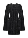 Dolce & Gabbana Lace Bell-sleeve Mini Dress In Black