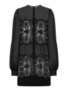 Dolce & Gabbana Women's Silk Blend Organza Cream Texture Dress In Black