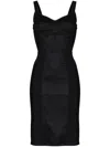Dolce & Gabbana Fitted Dress With Textured Panels In Black