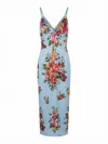Dolce & Gabbana Floral Midi Dress Fitted Silhouette In Multi