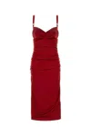 Dolce & Gabbana Longuette Dress With Cone Cups In Bordeauxmedio