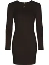 Dolce & Gabbana Short Milano Rib Dress With Dg Logo In Black
