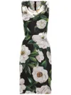 Dolce & Gabbana Women Gardenia Print Silk Chiffon Sheath Dress In Multicolor