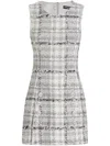Dolce & Gabbana Lurex Raschel Tweed A-line Minidress With Dg-branded Buttons In Multicolor
