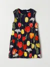 Dolce & Gabbana Interlock Dress With Tulip Print In Blue