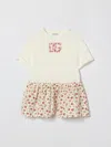 Dolce & Gabbana Small Rose-print Dress With Dg Patch In White