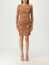 Dolce & Gabbana Lace Dress In Brown